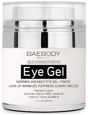 Baebody Eye Gel improves your skin’s hydration which helps fight any visible signs of aging