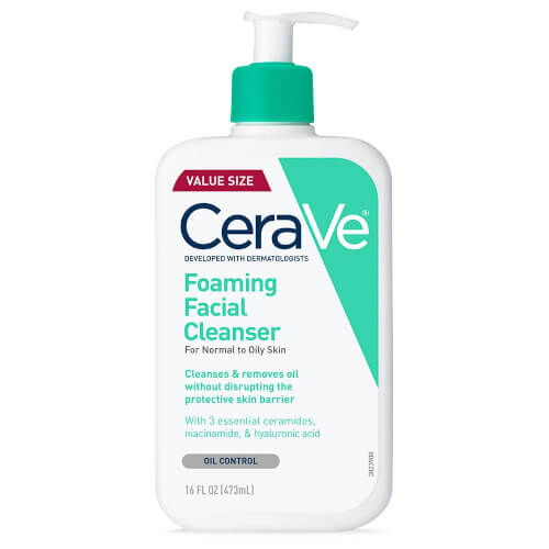 CeraVe Foaming Facial Cleanser completes the two-step facial cleansing process