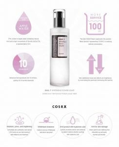 Cosrx AHA 7 Whitehead Power Liquid works as a natural moisturiser and doesn’t leave your skin dry and rough