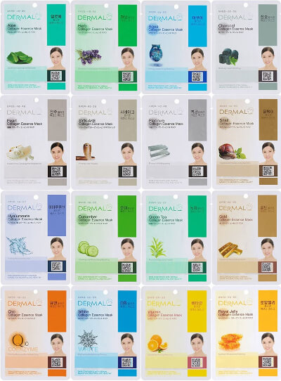 Dermal Korea – Collagen Essence Facial Mask Sheets is prepared especially for different skin types