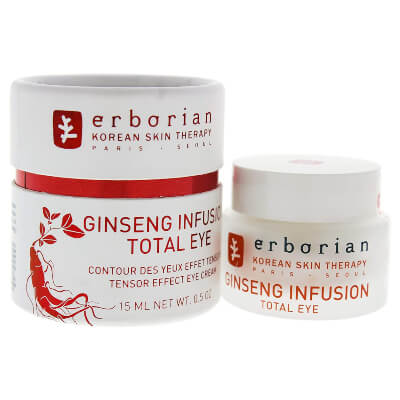 Erborian – Ginseng Infusion Total Eye contains all the vital elements for making the skin around your eyes wrinkle free and tighter
