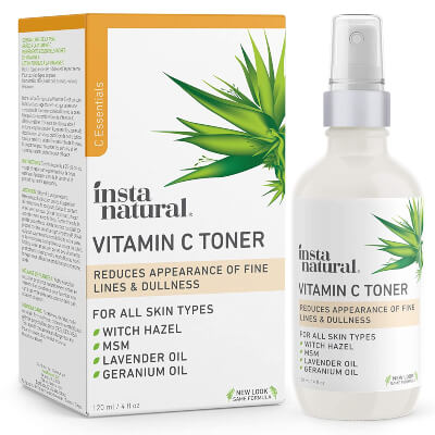 InstaNatural – Vitamin C Toner contains strong astringents which cleanse the skin from deep inside and tighten the pores