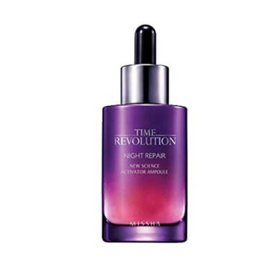 Missha Time Revolution – Night Repair Serum restores your skin’s youthful vibrancy while moisturizing and getting rid of dark spots