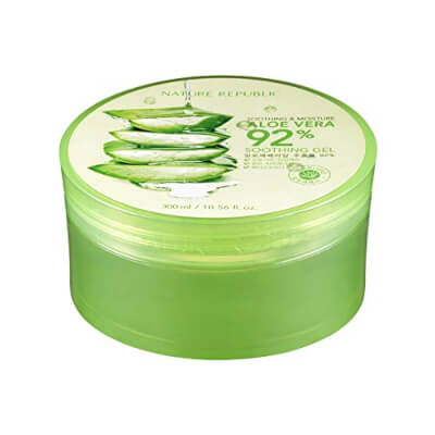 Nature Republic – Soothing Aloe Vera Gel reduces redness of the skin and helps in moisturising the dry patches