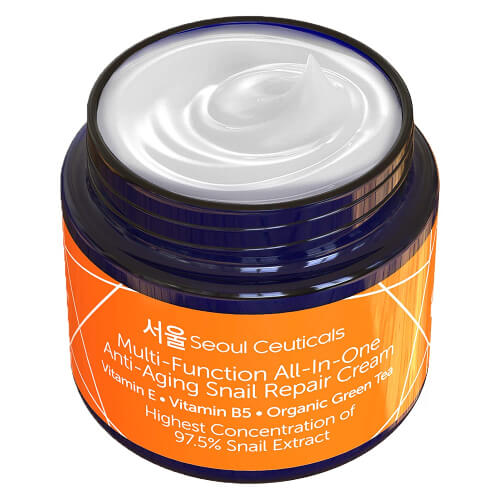 Seoul Ceuticals Snail Repair Cream prevents the clogging of pores and gets rid of dead skin cells