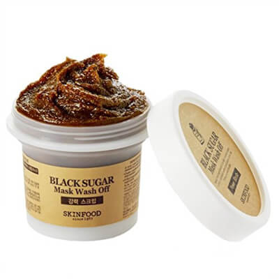 Skin Food – Black Sugar Mask removes blackheads and scrubs away the dead skin