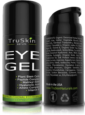 Truskin Naturals Best Korean Eye Gel helps reduce wrinkles, dark circles, fine lines, and puffiness