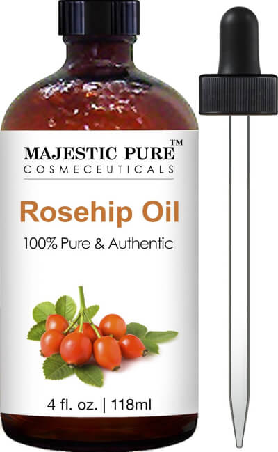 Majestic Pure Rosehip Oil for Face, Nails, Hair and Skin, Pure & Natural